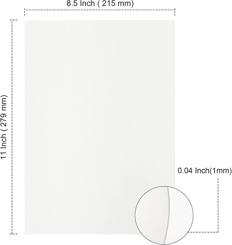 PINGEUI 50 Pack 8.5 x 11 Inches White Chipboard Sheets,40 pt White Chipboard, Medium Weight Cardboard Sheets for Scrapbook, Art Crafts, Arts Projects, Backing Boards, Frames - Image 2